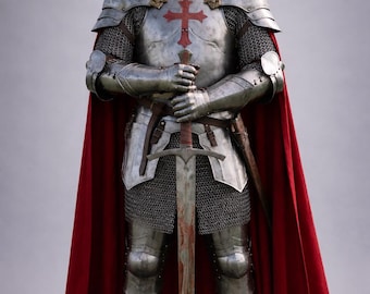 Handcrafted Steel Knight Armor Suit – Full Plate Warrior Costume with Helmet