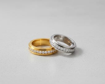 Gold Spiral Wrap Ring • Minimalist Double Layer Ring • Adjustable Coil Statement Ring • Sleek Abstract Band • Modern Jewelry Gift for Her