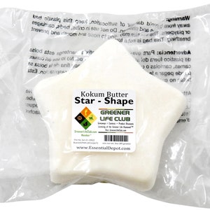 KOKUM BUTTER STAR - 3 oz net weight minimum (85 grams net weight minimum)