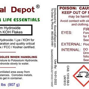16 lbs Potassium Hydroxide Flakes KOH - 8 x 2lb Bottles image 5