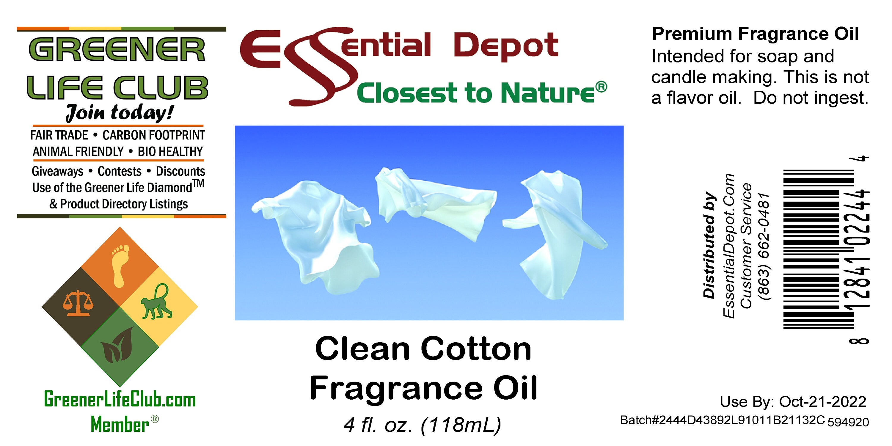 Clean Cotton Fragrance Oil - 4 oz.