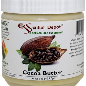 Cocoa Butter - Organic - Unrefined - 1 lbs net wt