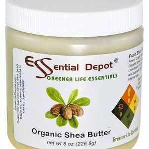 Organic Shea Butter - Grade A - Unrefined - 8 oz