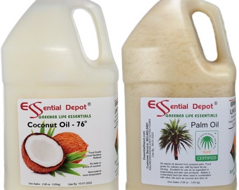 Coconut Oil (Gal) + Palm Oil (RSPO Certified) (1 gal) combo free us shipping