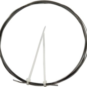 May include: A coil of silver-colored wire with two white cable ties.