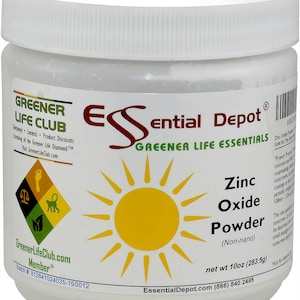 Zinc Oxide Powder - 10 oz - Non Nano ASTM D-4295 - safety sealed HDPE container with resealable lid