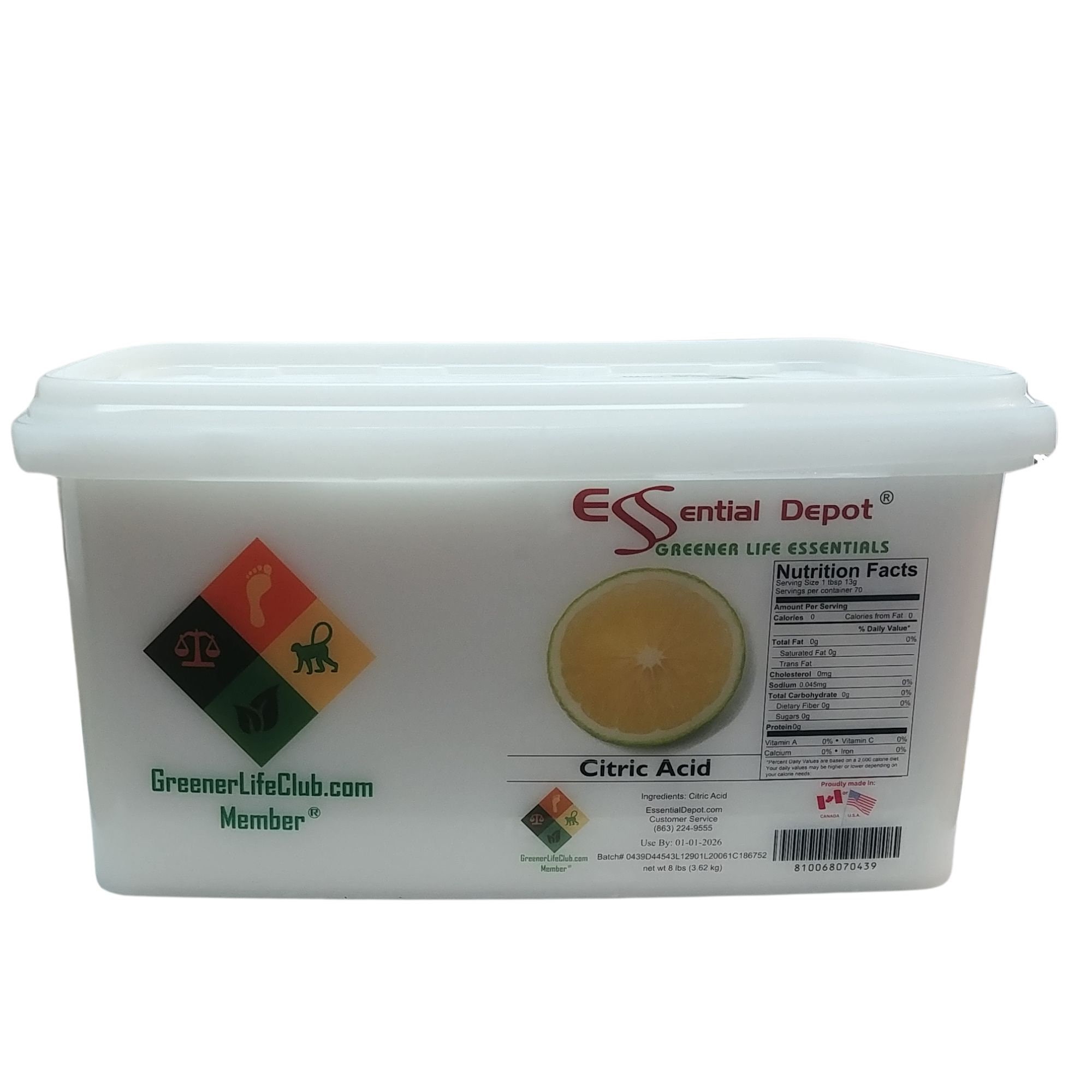 PURE ORIGINAL INGREDIENTS Polvo de ácido cítrico (2 libras) Embalaje  ecológico, natural, seguro para alimentos