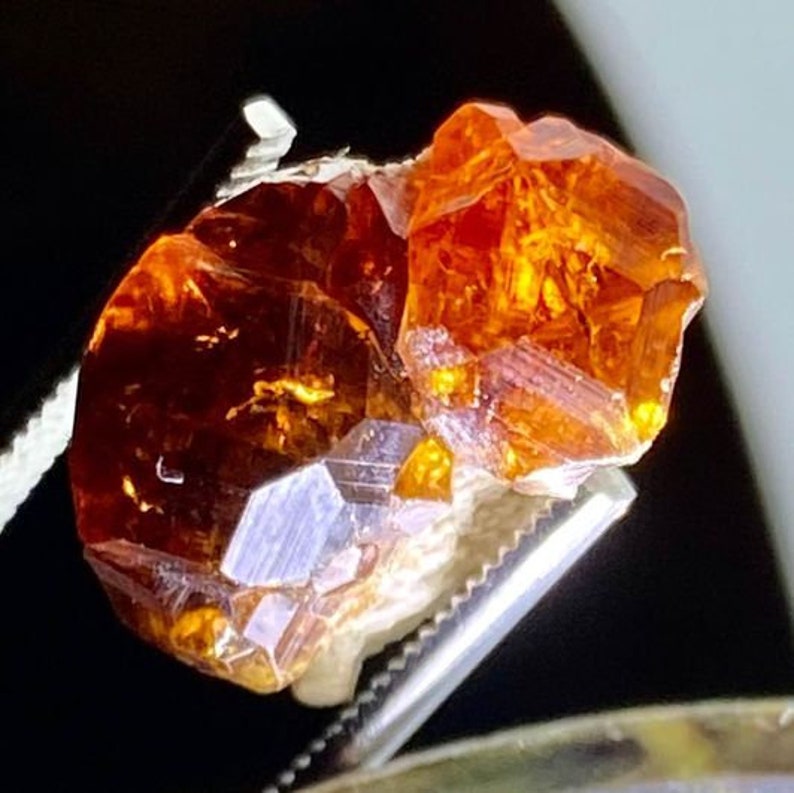 Orange Grossular Garnet Crystal Specimen