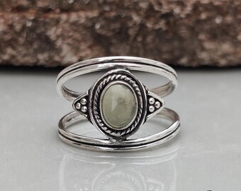Moonstone Sterling Silver Ring, Handmade Minimalist Boho Designer Jewelry, Statement Ring Gift For Her