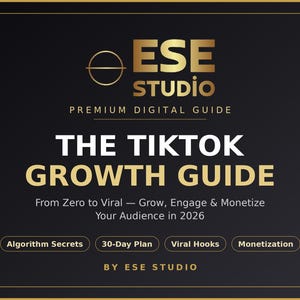 TikTok Growth Guide, Strategy Book, Viral Hooks, Monetization (PDF Download)