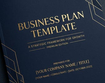 Startup Business Plan & Pitch Deck Template | Investor Presentation Workbook (Digital Download)