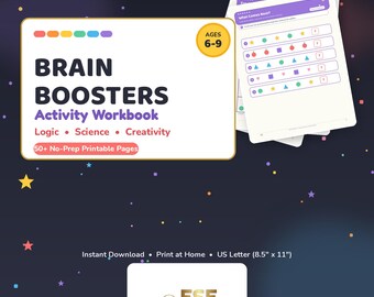 Brain Boosters Activity Workbook for Kids Ages 6-9 | 50+ Printable Learning Activities, Logic Puzzles, Science & Creativity PDF