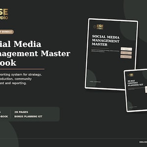Social Media Management Master Ebook | Strategy Guide, Content Planning (Digital Download)