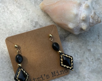 Black Onyx Handmade Earing | Protect your energy | Boricua Women Owned Business