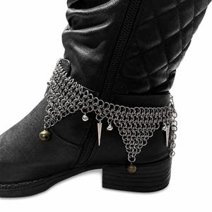 The fools Jester Chainmail Boot Chains -Adjustable- Stainless  Steel -with “the fool” tarot charm -Sold Individually