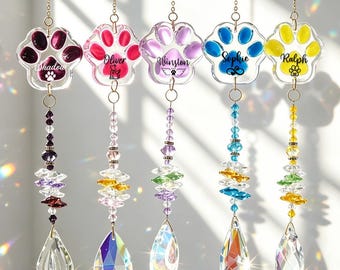 Acchiappasole commemorativo personalizzato per animali domestici: omaggio al ponte arcobaleno, acchiappasole di cristallo