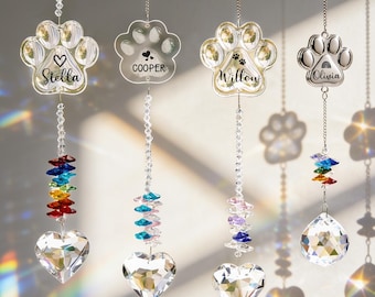 Personalized Pet Memorial Suncatcher: Rainbow Bridge Tribute, Crystal Sun Catcher