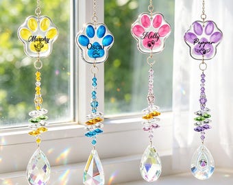 Acchiappasole commemorativo personalizzato per animali domestici: omaggio al ponte arcobaleno, acchiappasole di cristallo