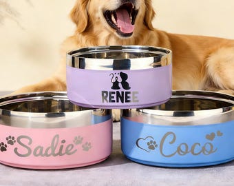 Tigela personalizada para animais de estimação: aço inoxidável, com gravação para cães e gatos.