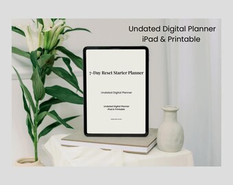 Startplanner voor 7 dagen resetten | Digitale planner voor iPad en afdrukken | Dagelijkse reset, wekelijkse reflectie, zelfzorgplanner