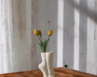Ballett Vase weiß modern, Ballerina Deko, skulpturale Design Vase, minimalistische Vase, Geschenk Tänzerin, Home Decor elegant