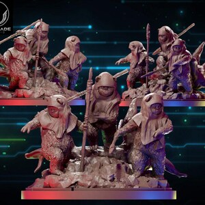 Miniaturas de Ewoks de Star Wars: Lanzas impresas en 3D - Escala de 40 mm