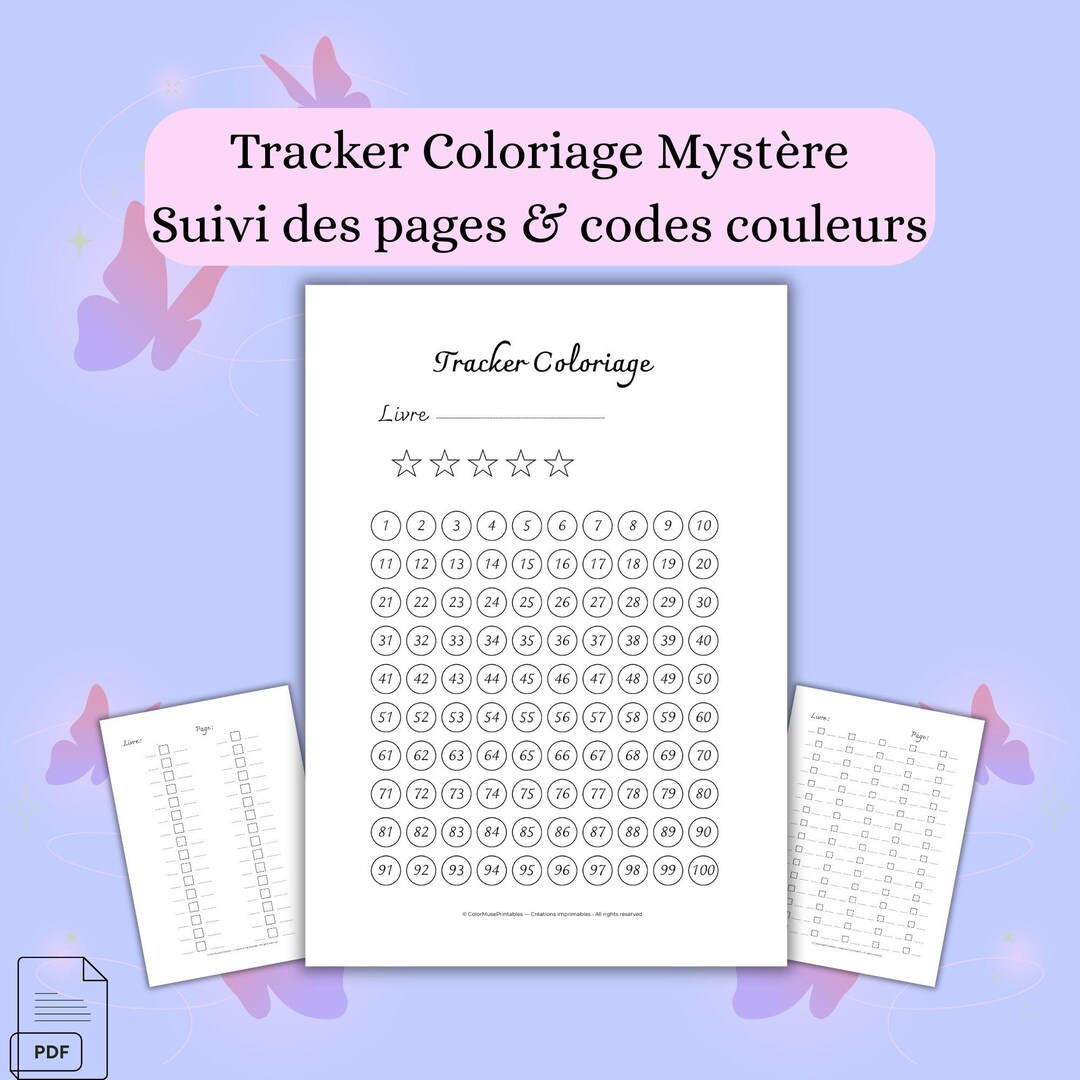 A4 Mystery Coloring Tracker • Color Codes 32/48/64/80 • Tracking Pages ...
