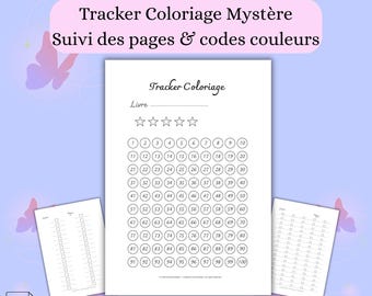 Rastreador de colores misteriosos A4 • Códigos de color 32/48/64/80 • Páginas de seguimiento 1-100/50/40 • Colección de libros • PDF imprimible