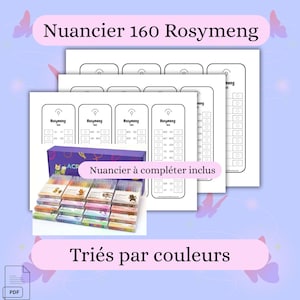 Rosymeng 160 Color Chart – Numbered + Blank to Fill In – Acrylic Pens – Swatch Chart – Color Chart PDF