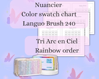 Carta de colores Languo 240 - Muestra de color Languo 240 – Imprimible en A5 y A4 – Orden arcoíris