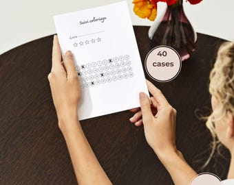 Cuaderno de colorear – 40 cuadrados – Cuaderno imprimible – Registro de lectura – PDF A4 A5 – Descarga instantánea