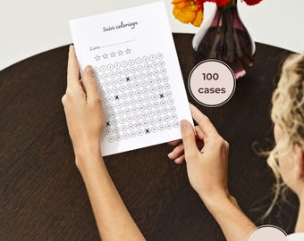 Cuaderno de colorear – 100 cuadrados – Cuaderno imprimible – Registro de lectura – PDF A4 A5 – Descarga instantánea