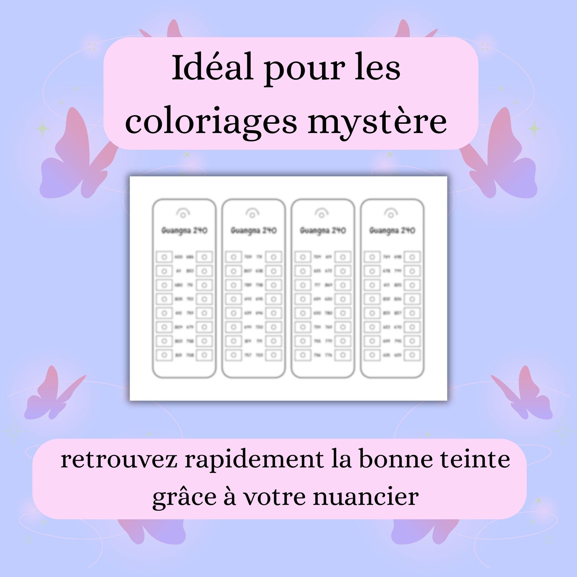 Colorful Reference Sheet Example Guangna 240 Color Chart – Numbered Swatch Cards – Guangna Felt Color ...