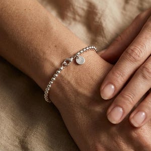 925 Sterling Silver 4mm Bead Bracelet for Women Wedding Gift