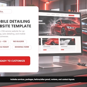 Mobile Detailing Website Template | HTML CSS Car Detailing Service Site | Auto Detail Landing Page