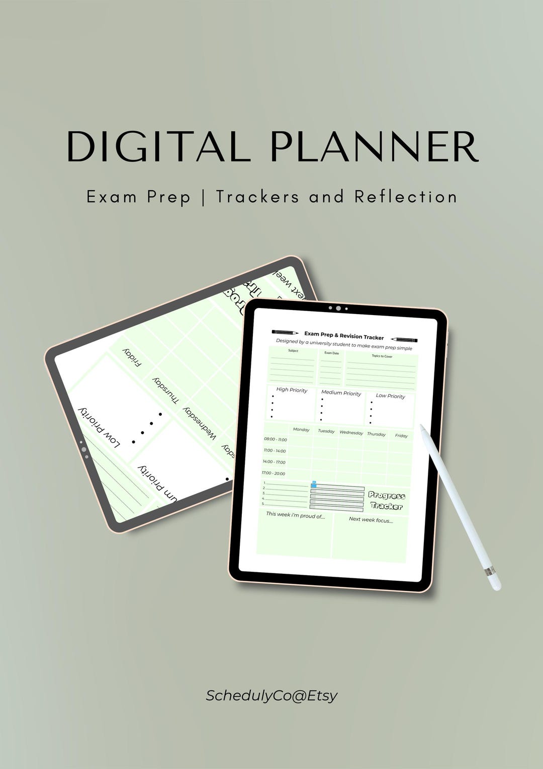Exam Prep Planner | University Study Tracker (PDF Printable) - Etsy