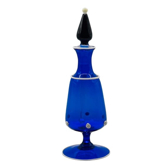 Murano Cobalt Glass Hand Blown Perfume Bottle