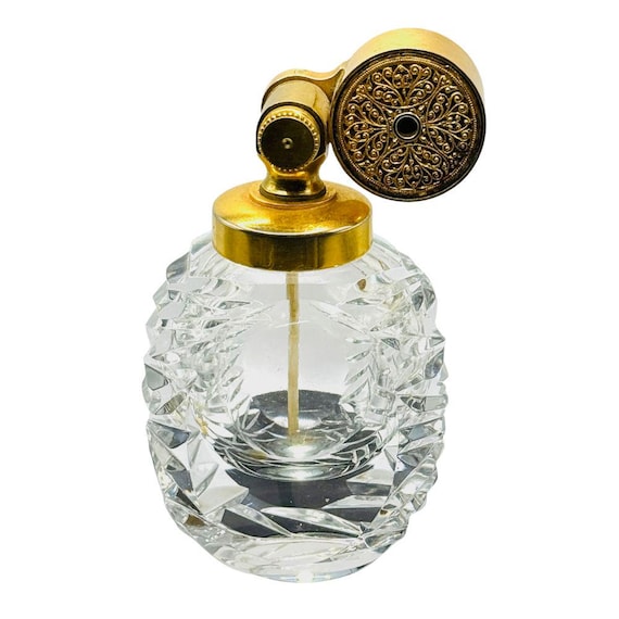 Marcel Franck Crystal Perfume Bottle with Gold Plated Pump
