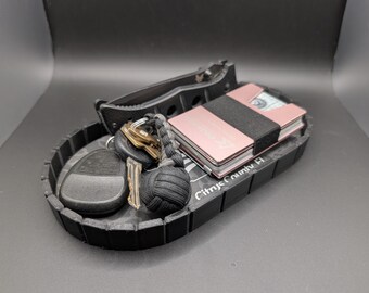 Custom EDC Valet Tray | Personalized Catch All Tray | Key & Wallet Organizer | Leatherette Insert | Groomsmen Gift | Desk Organizer