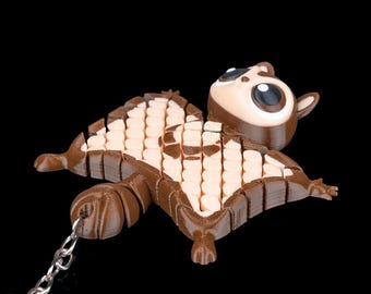 Flexi Animal Keychain – Choose Cat, Turtle, Bat or Shark – Backpack Charm Gift
