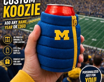 Personalized Hoodie Can Cooler, Custom Koozie, 3D Printed Drink Holder, Groomsmen Gift, Graduation Gift
