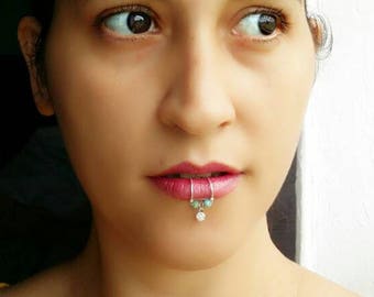 Lip Jewelry - Hoop Ring - Faux Lip Ring - Lip Piercing  - Clip On Lip Ring - Fake Lip Piercing - No Piercing Jewelry - 10mm Lip Ring