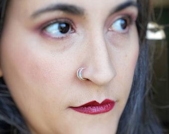 Fake Double Nose Ring - No Piercing Nose Cuff - 8mm Nose Ring - Colors To Choose From