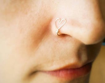 Heart Nose Ring - Valentines Day Gift - Fake Nose Ring - Nose Ring - Clip On Nose Ring - Faux Piercing - No Piercing Nose Cuff