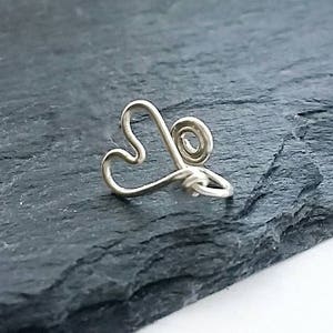 Heart Nose Ring Valentines Day Gift Fake Nose Ring Nose Ring Clip On Nose Ring Faux Piercing No Piercing Nose Cuff image 4