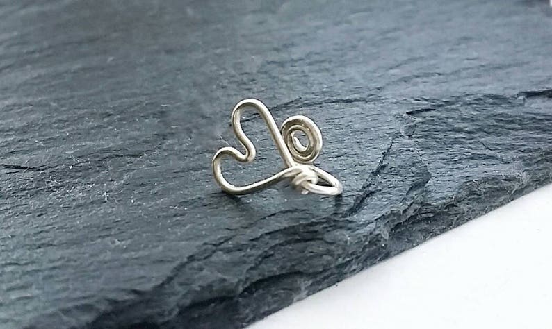 Heart Nose Ring Valentines Day Gift Fake Nose Ring Nose Ring Clip On Nose Ring Faux Piercing No Piercing Nose Cuff image 4