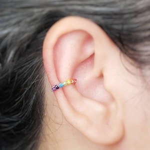 LBGTQ Pride Gay Pride No Piercing Rainbow Ear Cuff Pride Ear Cuff Gay Pride Ear Cuff Hoop Ear Cuff Gay Pride Jewelry image 1