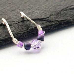 Purple Shades Faux Septum Jewelry, No Piercing Nose Jewelry - Fake Septum Ring