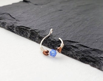 Silver Fake Nose Ring - Nose Ring - Clip On Nose Ring - Faux Piercing  - 8mm Nose Ring