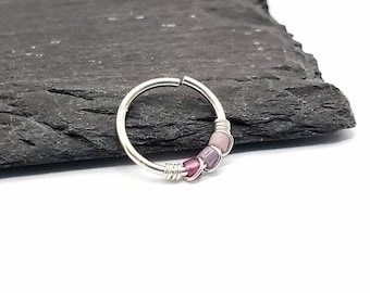 Näsring i sterlingsilver - Forward Helix-örhänge - Tragus Hoop - Äkta piercingring